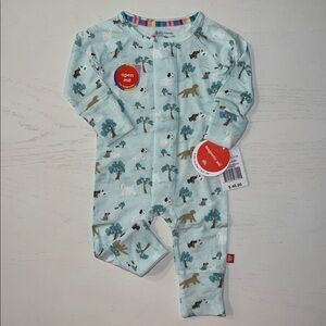 Magnetic Me Dog Central Bark Convertible Romper Footie 3-6 6-9 months
